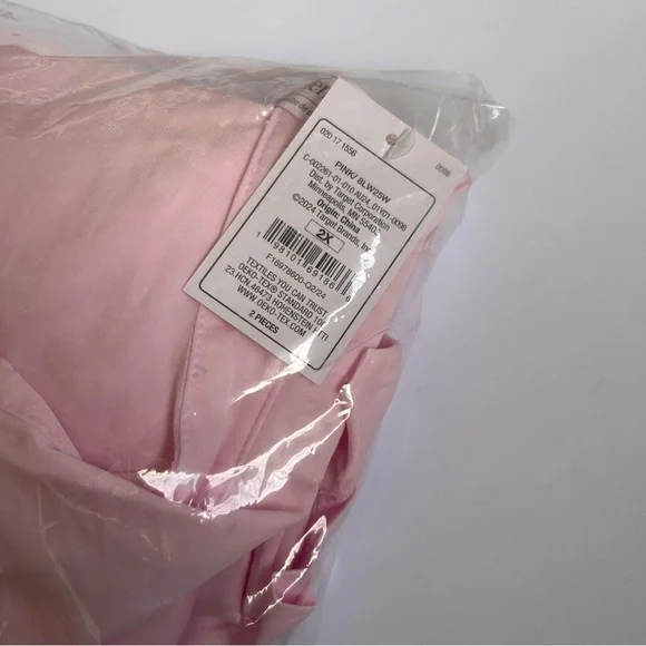 Target Auden Light Pink Women's satin short sleeve pajama set top and bottom NWT - Picture 3 of 4